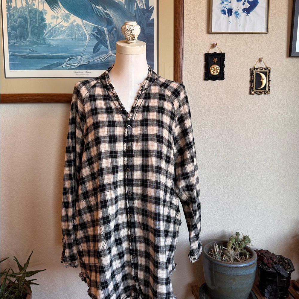 Flawless Plaid Flannel Tunic Top